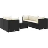 Image de vidaXL - 6-delige - Loungeset - met - kussens - poly - rattan - zwart