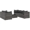 Image de vidaXL - 6-delige - Loungeset - met - kussens - poly - rattan - grijs