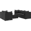 Image de vidaXL - 6-delige - Loungeset - met - kussens - poly - rattan - zwart