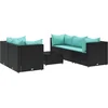 Image de vidaXL - 6-delige - Loungeset - met - kussens - poly - rattan - zwart