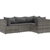 Image de vidaXL - 4-delige - Loungeset - met - kussens - poly - rattan - grijs
