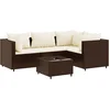 Image de vidaXL - 5-delige - Loungeset - met - kussens - poly - rattan - bruin