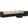 Image de vidaXL - 7-delige - Loungeset - met - kussens - poly - rattan - zwart