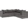 Image de vidaXL - 5-delige - Loungeset - met - kussens - poly - rattan - grijs