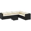 Image de vidaXL - 7-delige - Loungeset - met - kussens - poly - rattan - zwart