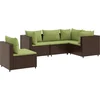 Image de vidaXL - 5-delige - Loungeset - met - kussens - poly - rattan - bruin