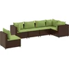 Image de vidaXL - 6-delige - Loungeset - met - kussens - poly - rattan - bruin