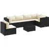 Image de vidaXL - 7-delige - Loungeset - met - kussens - poly - rattan - zwart
