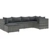 Image de vidaXL - 6-delige - Loungeset - met - kussens - poly - rattan - grijs