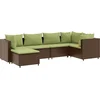 Image de vidaXL - 6-delige - Loungeset - met - kussens - poly - rattan - bruin