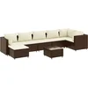 Image de vidaXL - 8-delige - Loungeset - met - kussens - poly - rattan - bruin