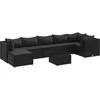 Image de vidaXL - 8-delige - Loungeset - met - kussens - poly - rattan - zwart