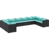 Image de vidaXL - 10-delige - Loungeset - met - kussens - poly - rattan - zwart