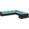 Image de vidaXL - 10-delige - Loungeset - met - kussens - poly - rattan - zwart
