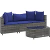 Image de vidaXL - 4-delige - Loungeset - met - kussens - poly - rattan - grijs