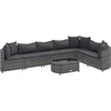 Image de vidaXL - 8-delige - Loungeset - met - kussens - poly - rattan - grijs