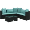 Image de vidaXL - 6-delige - Loungeset - met - kussens - poly - rattan - zwart