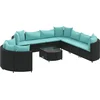 Image de vidaXL - 10-delige - Loungeset - met - kussens - poly - rattan - zwart