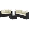Image de vidaXL - 6-delige - Loungeset - met - kussens - poly - rattan - zwart