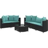 Image de vidaXL - 6-delige - Loungeset - met - kussens - poly - rattan - zwart