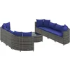 Image de vidaXL - 9-delige - Loungeset - met - kussens - poly - rattan - grijs