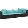 Image de vidaXL - 4-delige - Loungeset - met - kussens - poly - rattan - zwart