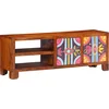 Image de vidaXL - TV-meubel - 110x30x40 - massief - acaciahout - meerkleurig