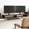Image de vidaXL - Monitorstandaard - 100x27x10 - cm - bewerkt - hout - gerookt - eikenkleurig