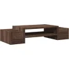 Image de vidaXL - Monitorstandaard - met - opbergruimte - 70x27x15 - cm - hout - bruin - eiken