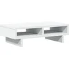 Image de vidaXL - Monitorstandaard - 50x27x15 - cm - bewerkt - hout - wit