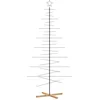 Image de vidaXL - Kerstdecoratie - kerstboom - met - houten - basis - 210 - cm - metaal - zwart