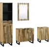 Image de vidaXL - Badkamermeubel - Set - met - lade - met - plank - 4 - pcs - Bruin - Bewerkt - hout