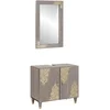 Image de vidaXL - Badkamerkast - set - Wandgemonteerd - 2 - pcs - Grijs - Massief - Mango - Hout