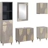 Image de vidaXL - Badkamerkast - set - met - lade - 5 - pcs - Grijs - Massief - Mango - Hout