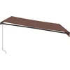 Image de vidaXL - Luifel - handmatig - uittrekbaar - met - LED's - 400x300 - cm - bruin