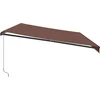 Image de vidaXL - Luifel - handmatig - uittrekbaar - met - LED's - 600x300 - cm - bruin