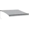 Image de vidaXL - Luifel - handmatig - uittrekbaar - 400x300 - cm - antracietkleurig - en - wit