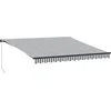 Image de vidaXL - Luifel - handmatig - uittrekbaar - en - LED - 400x300 - cm - antraciet - en - wit