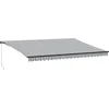 Image de vidaXL - Luifel - handmatig - uittrekbaar - en - LED - 500x300 - cm - antraciet - en - wit