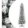 Image de vidaXL - Kunstkerstboom - met - sneeuw - smal - 210 - cm - PVC - en - PE