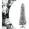 Image de vidaXL - Kunstkerstboom - met - sneeuw - smal - 240 - cm - PVC - en - PE