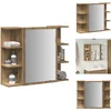 Image de vidaXL - Badkamerspiegelkast - 80x20,5x64 - cm - bewerkt - hout - artisanaal - eiken