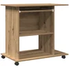 Image de vidaXL - Computerbureau - 80x50x75 - cm - bewerkt - hout - artisanaal - eikenkleur