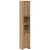 Image de vidaXL - Badkamerkast - 30x30x183,5 - cm - bewerkt - hout - artisanaal - eikenkleur
