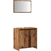 Image de vidaXL - 2-delige - Badkamermeubelset - bewerkt - hout - oud - houtkleurig