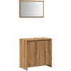 Image de vidaXL - 2-delige - Badkamermeubelset - bewerkt - hout - artisanaal - eikenkleur