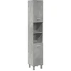 Image de vidaXL - Badkamerkast - 30x30x179 - cm - spaanplaat - betongrijs
