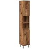 Image de vidaXL - Badkamerkast - 30x30x179 - cm - bewerkt - hout - oud - houtkleurig