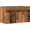 Image de vidaXL - Wastafelkast - 90x38,5x46 - cm - bewerkt - hout - oud - houtkleurig