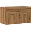 Image de vidaXL - Wastafelkast - 90x38,5x46 - cm - bewerkt - hout - artisanaal - eikenkleur